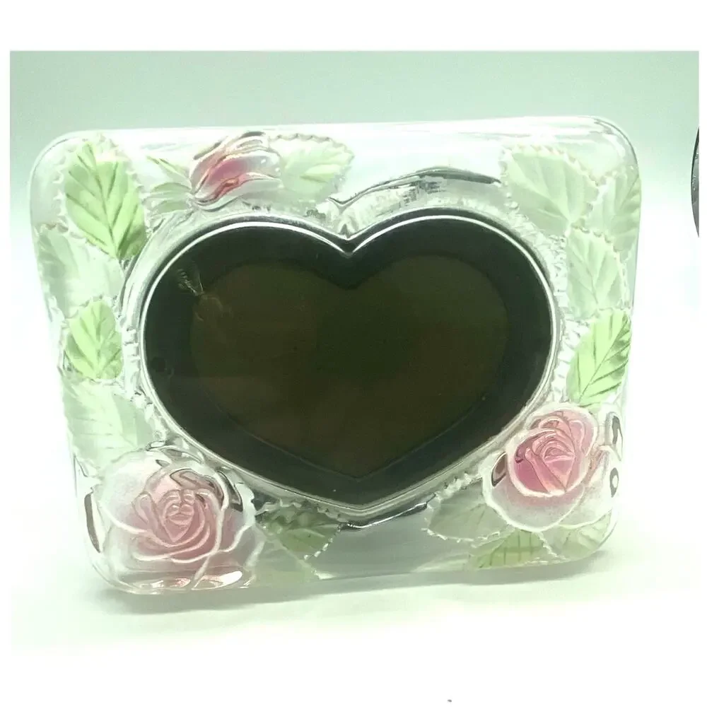 Vintage Iridescent Roses Crystal Picture‎ Frame Studio Nova Y2K 5.75